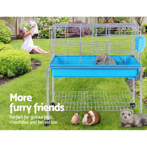 i.Pet Rabbit Cage Hutch Cages Indoor Hamster Enclosure Bunnings Carrier Bunny Blue