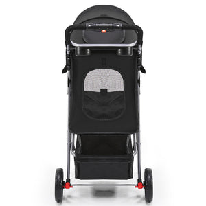 i.Pet 3 Wheel Pet Stroller - Black