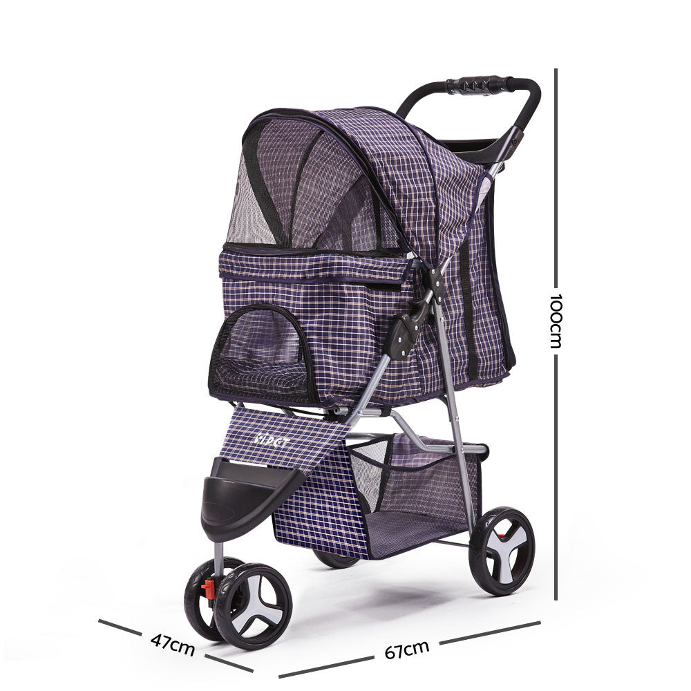 i.Pet 3 Wheel Pet Stroller - Blue