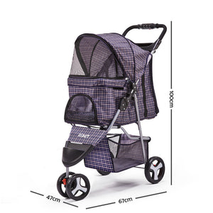 i.Pet 3 Wheel Pet Stroller - Blue