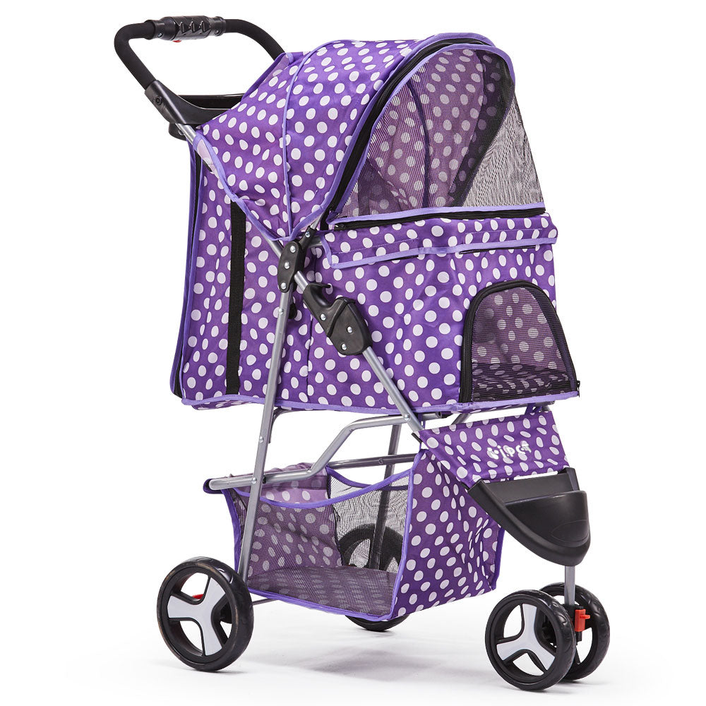 i.Pet 3 Wheel Pet Stroller - Purple