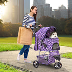 i.Pet 3 Wheel Pet Stroller - Purple