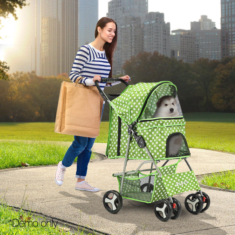 Pet 4 Wheel Pet Stroller - Green