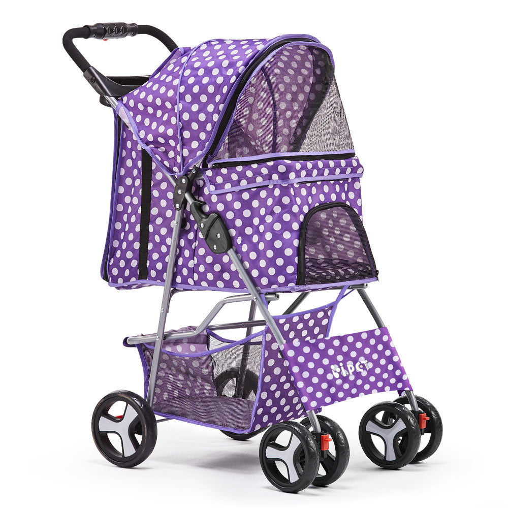 Pet 4 Wheel Pet Stroller - Purple