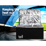 Glacio 85L Portable Fridge Freezer Fridges Refrigerator Cooler Camping 12V/24V/240V Caravan Car Boating Silver