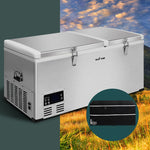 Glacio 85L Portable Fridge Freezer Fridges Refrigerator Cooler Camping 12V/24V/240V Caravan Car Boating Silver