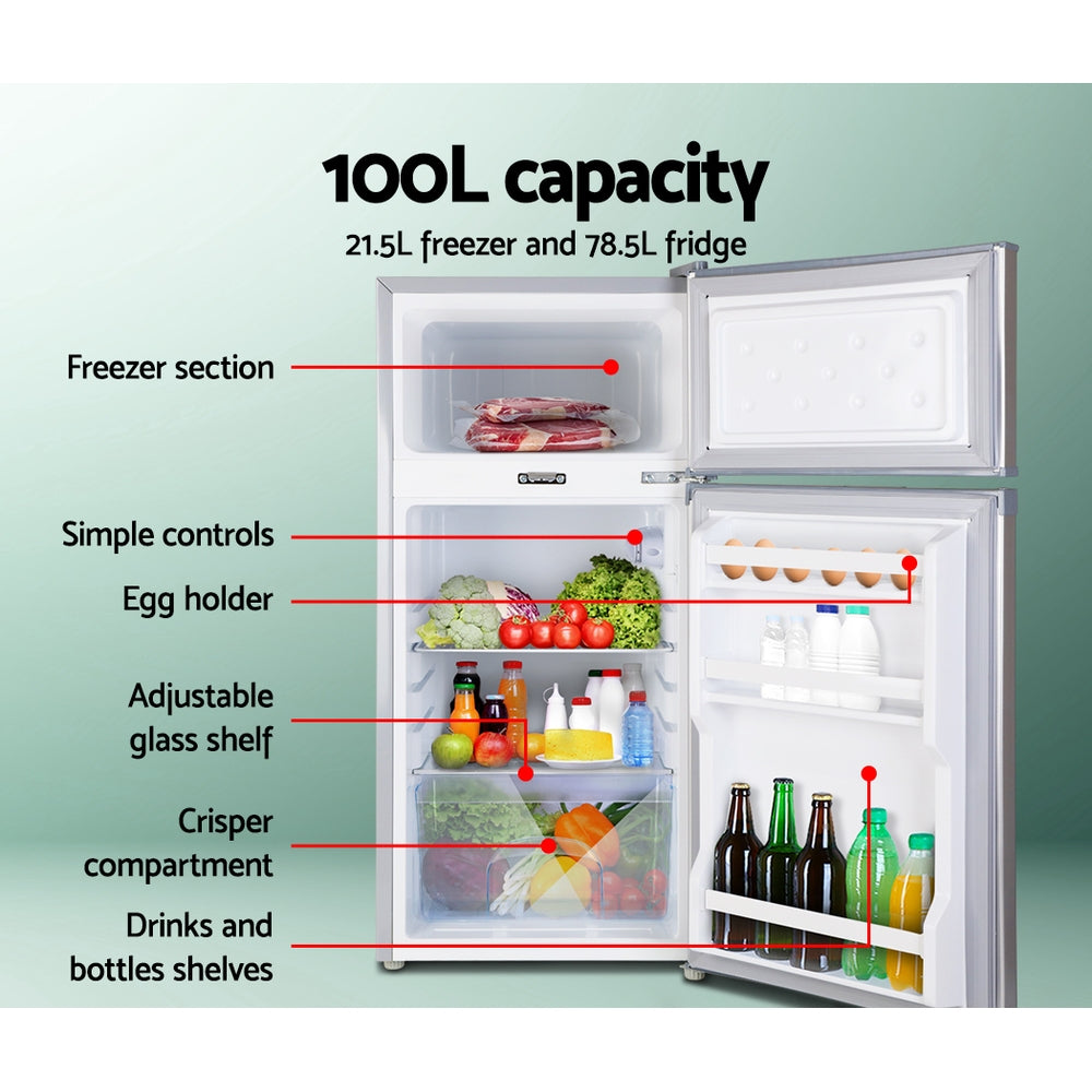 Glacio 100L Portable Bar Fridge Freezer Cooler 12V/24V/240V Caravan