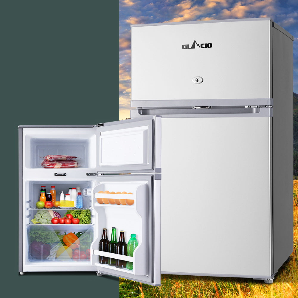 Glacio 90L Portable Bar Fridge Freezer Fridges Cooler 12V 24V 240V Caravan Camp