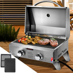 Grillz Portable Gas BBQ LPG Oven Camping Cooker Grill 2 Burners Stove Outdoor