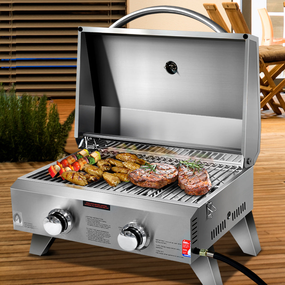 Grillz Portable 2 Burner Gas BBQ