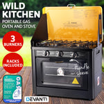 Devanti 3 Burner Portable Oven - Black & Yellow