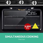 Devanti 3 Burner Portable Oven - Silver & Black