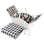 Alfresco 2 Person Picnic Basket Baskets White Deluxe Outdoor Corporate Blanket Park