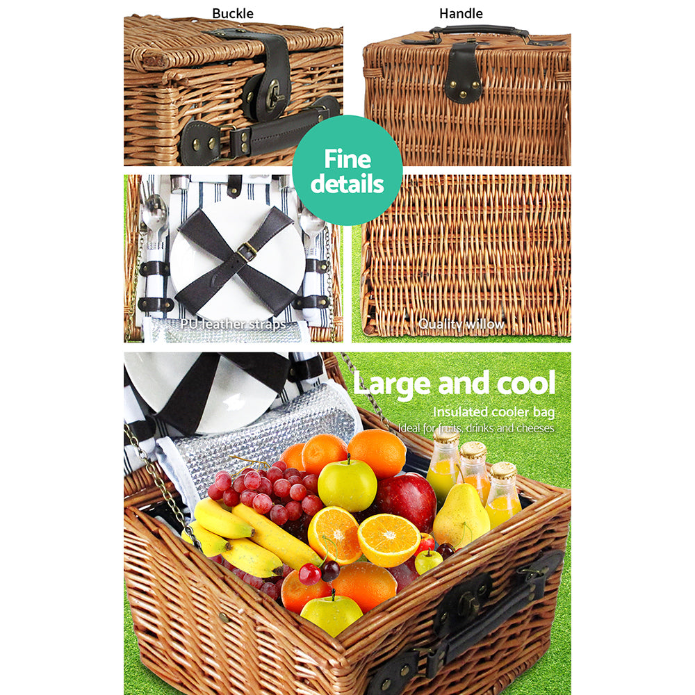 Alfresco 2 Person Picnic Basket Baskets Deluxe Outdoor Corporate Blanket Park