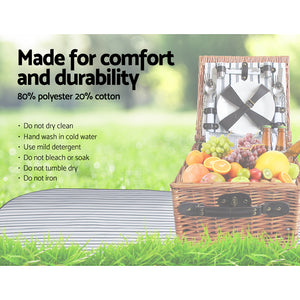 Alfresco 2 Person Picnic Basket Baskets Deluxe Outdoor Corporate Blanket Park