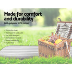 Alfresco 4 Person Picnic Basket Baskets Deluxe Outdoor Corporate Blanket Park