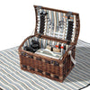 Alfresco 4 Person Wicker Picnic Basket Baskets Outdoor Insulated Gift Blanket