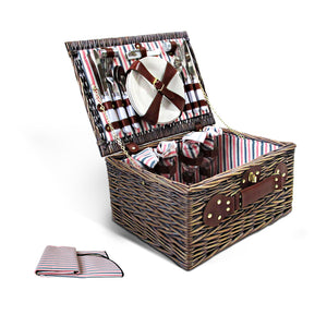 Alfresco 4 Person Picnic Basket Baskets Deluxe Outdoor Corporate Gift Blanket