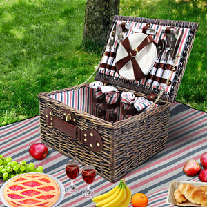 Alfresco 4 Person Picnic Basket Baskets Deluxe Outdoor Corporate Gift Blanket