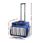 Alfresco 6 Person Picnic Bag Trolley Set - Blue