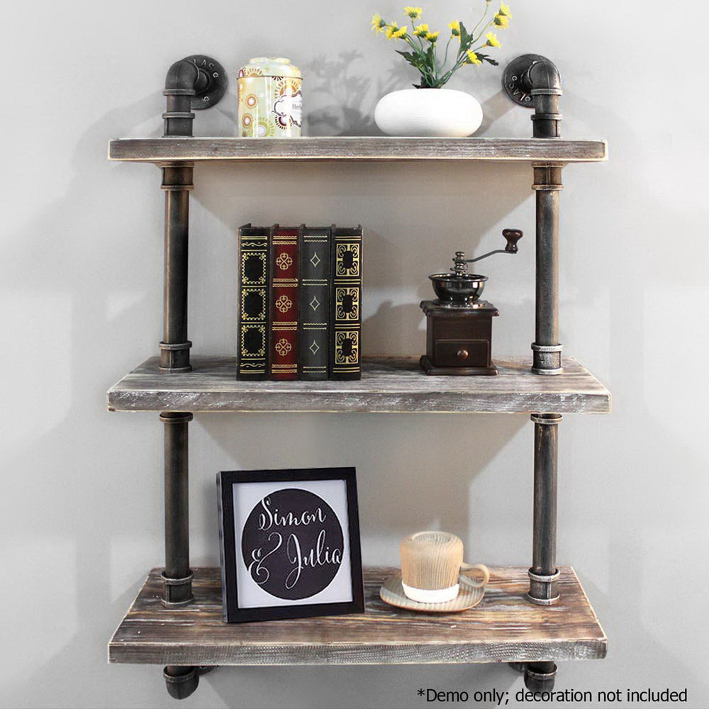 Artiss Industrial Shelves DIY Pipe Shelf Display Wall Floating Bookshelf Vintage 3 Tiers