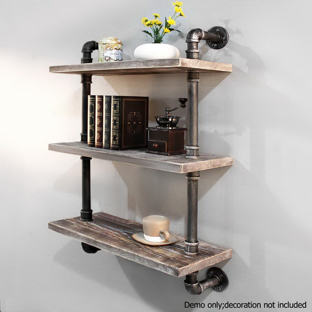 Artiss Industrial Shelves DIY Pipe Shelf Display Wall Floating Bookshelf Vintage 3 Tiers