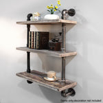 Artiss Industrial Shelves DIY Pipe Shelf Display Wall Floating Bookshelf Vintage 3 Tiers