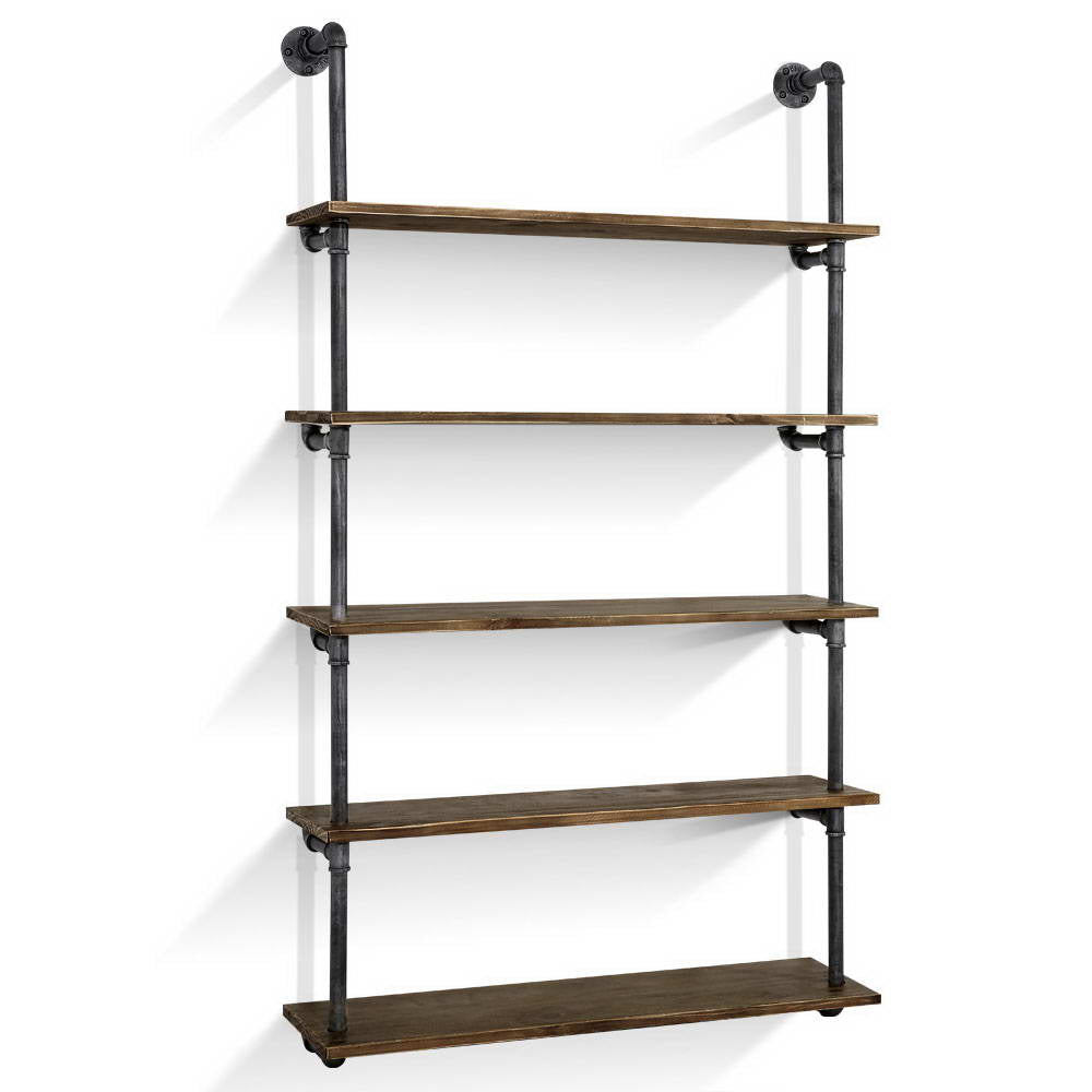 Artiss Rustic Industrial Pipe Shelf Floating Storage Wall Mount