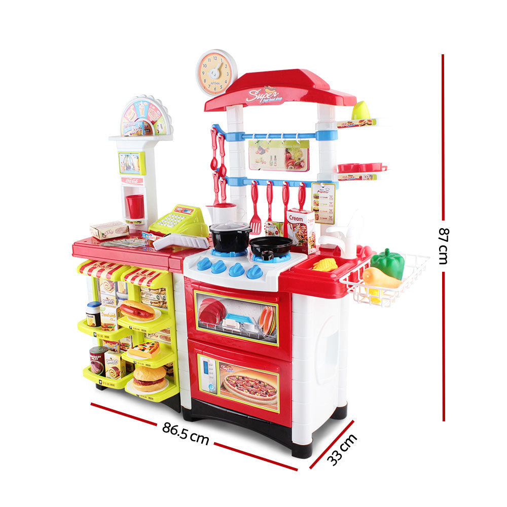 Keezi 59 Piece Kids Super Market Toy Set - Red & White