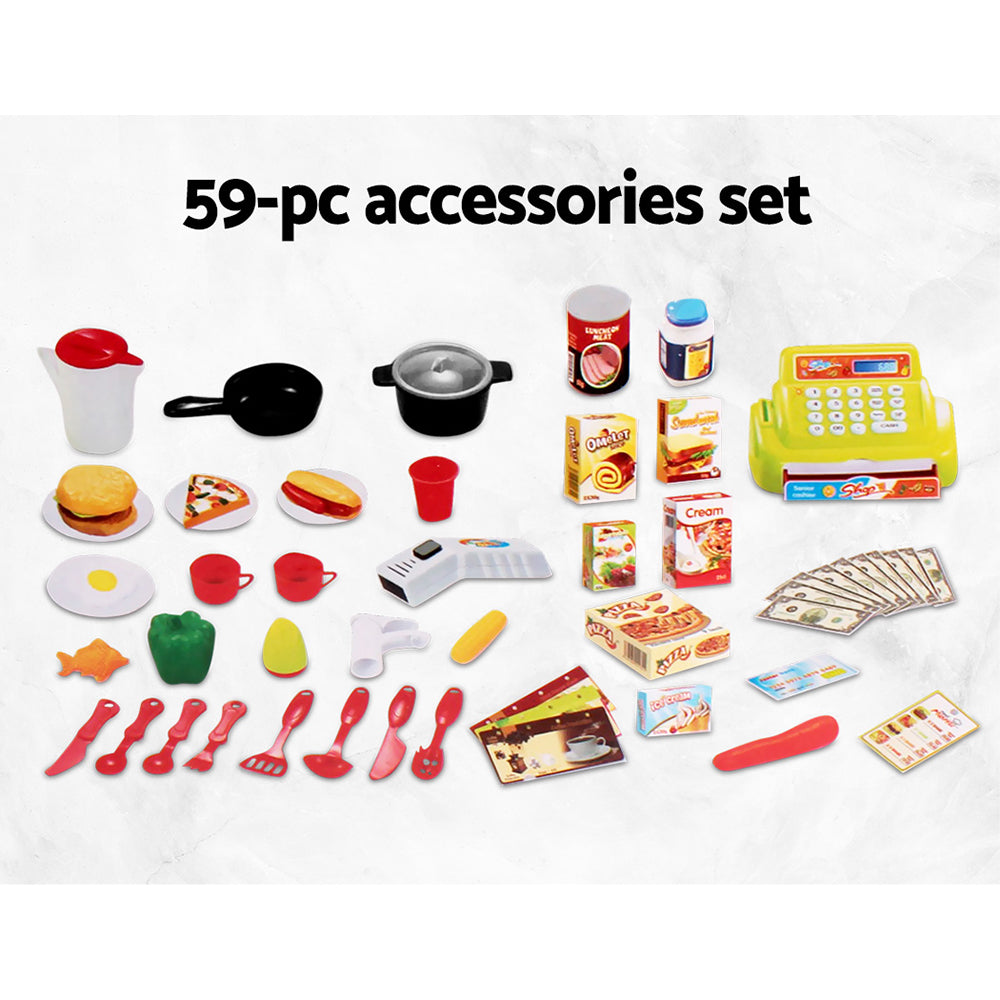 Keezi 59 Piece Kids Super Market Toy Set - Red & White