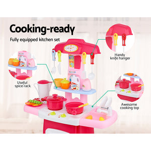 Keezi Kids Kitchen and Trolley Playset - Red