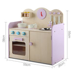 Keezi Kids Wooden Kitchen Play Set - Natural & Pink