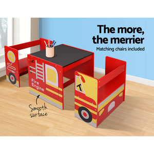 Keezi Kids Fire Truck Table & Chair Set 