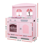 Keezi Kids Wooden Kitchen Play Set - Pink & Silver