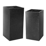 Gardeon 2X Plant Pots Plants Pot Stone Large Garden Indoor Outdoor Flower Planters Decor Dark Grey Rectangular