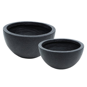 Gardeon 2X Plant Pots Plants Pot Stone Large Garden Indoor Outdoor Flower Planters Decor Dark Grey Round