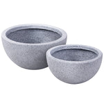 Gardeon 2X Plant Pots Plants Pot Stone Large Garden Indoor Outdoor Flower Planters Decor Grey Round