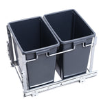 Devanti 2x15L Pull Out Bin Door Mount Kitchen Rubbish Bin Grey