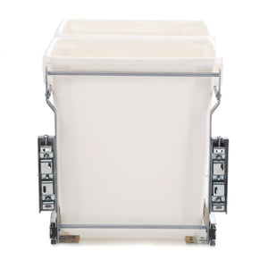 Devanti 2x15L Pull Out Bin Door Mount Kitchen Rubbish Bin White