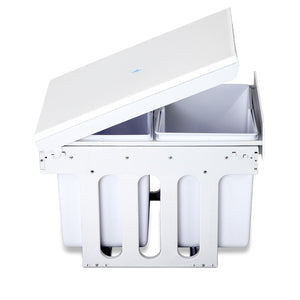 Set of 2 15L Twin Pull Out Bins - White