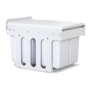 Set of 2 15L Twin Pull Out Bins - White