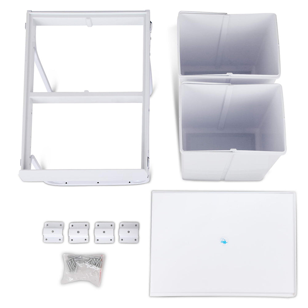 Set of 2 20L Twin Pull Out Bins - White