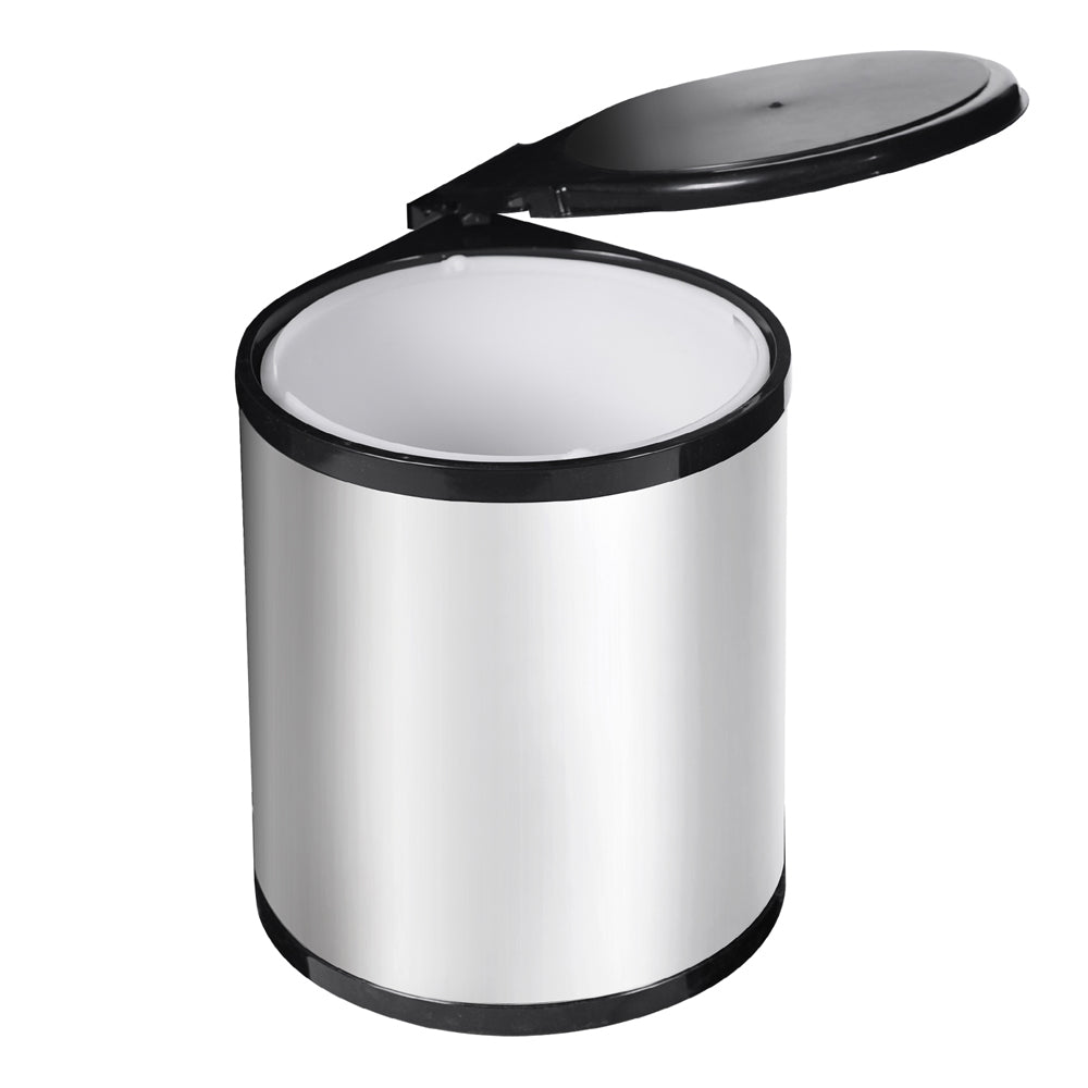 Kitchen Pull Out Stainless Steel Bin - Silver