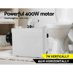 400W Macerator Sewerage Pump Waste Toilet Sewage Water Disposal Marine Basement