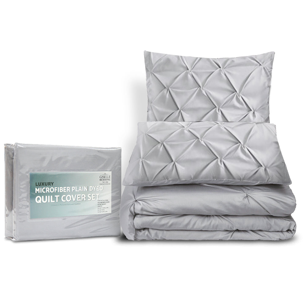 Giselle Bedding King Size Quilt Cover Set - Grey