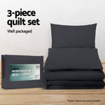 Giselle Bedding King Size Classic Quilt Cover Set - Black