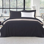 Giselle Bedding Super King Classic Quilt Cover Set - Black