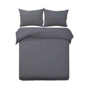 Giselle Bedding King Size Classic Quilt Cover Set - Charcoal