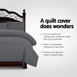 Giselle Bedding Queen Size Classic Quilt Cover Set - Charcoal