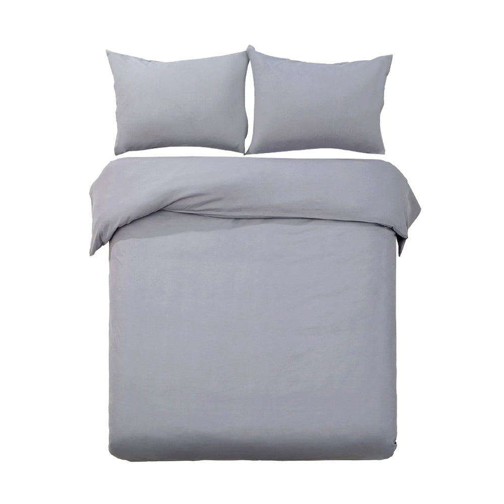 Giselle Bedding King Size Classic Quilt Cover Set - Grey